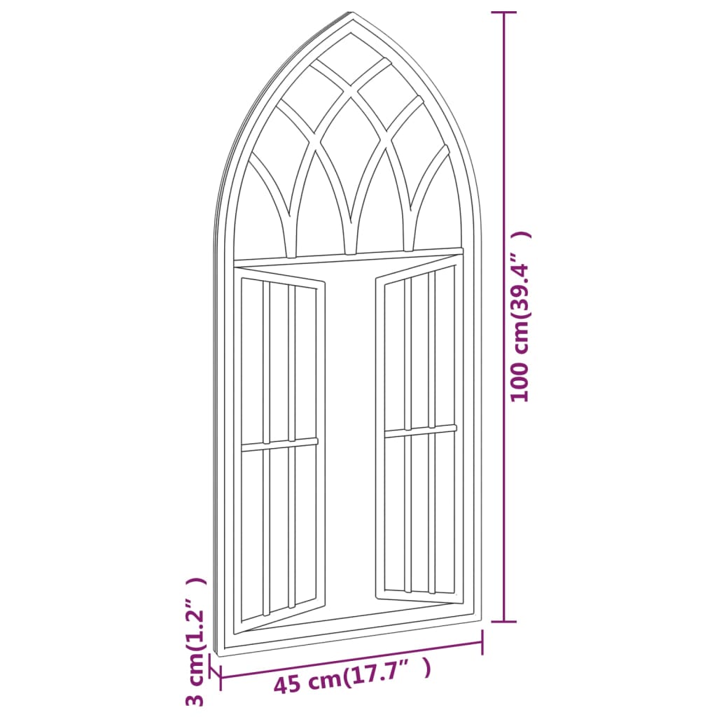 Specchio da Giardino Sabbia 100x45 cm in Ferro per Uso Esterno cod mxl 67617