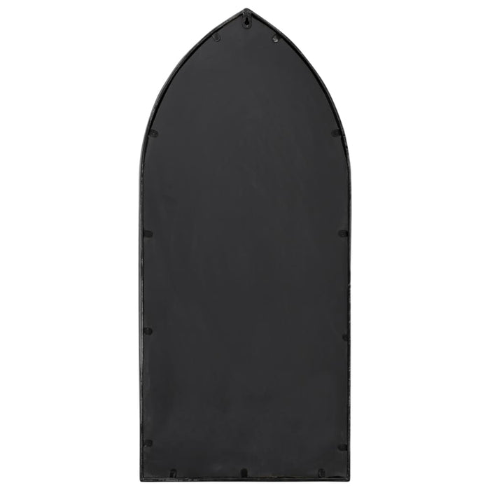 Specchio da Giardino Nero 100x45 cm in Ferro per Uso Esterno