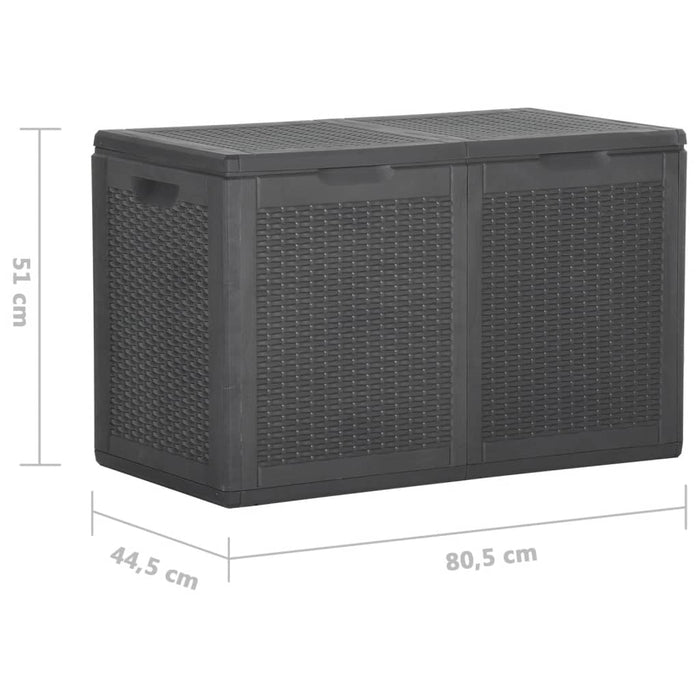 Baule da Giardino 180 L Nero in Rattan PP 151228