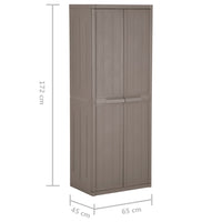 Armadio da Giardino Marrone 65x45x172 cm in PP Aspetto Legno 151241