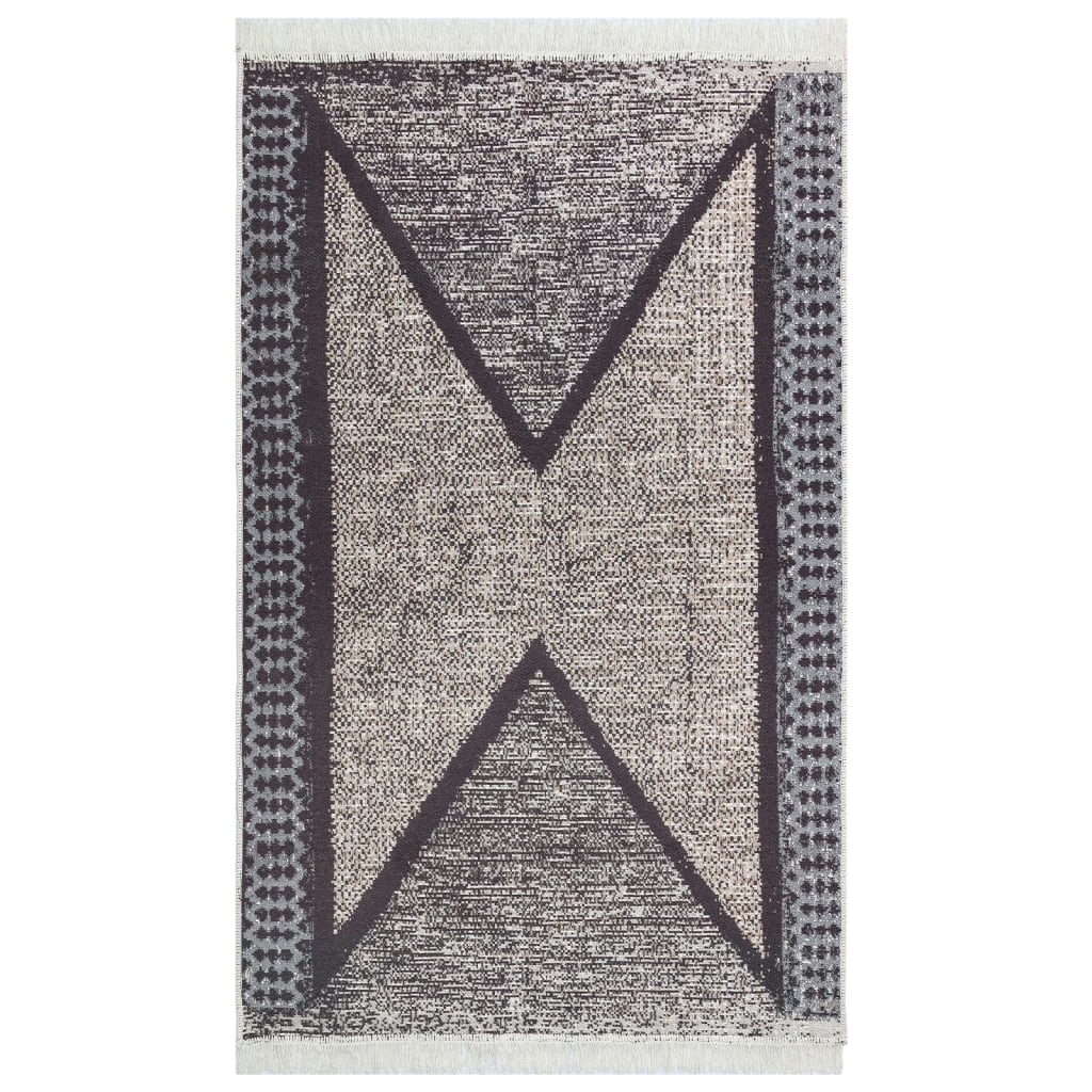 Tappeto Nero e Grigio 160x230 cm in Cotone 340091