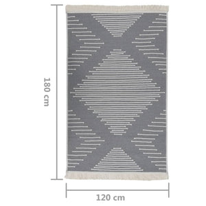 Tappeto Grigio Scuro 120x180 cm in Cotone 340132