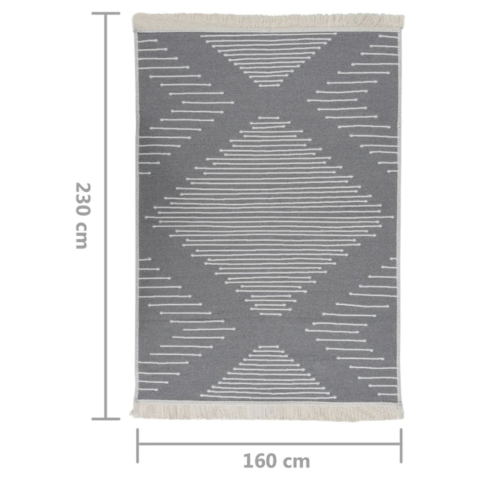 Tappeto Grigio Scuro 160x230 cm in Cotone 340133