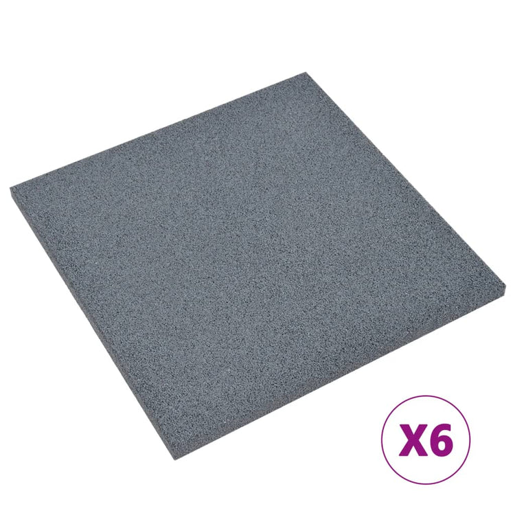 Piastrelle Anticaduta 6 pz in Gomma 50x50x3 cm Grigio cod mxl 40297