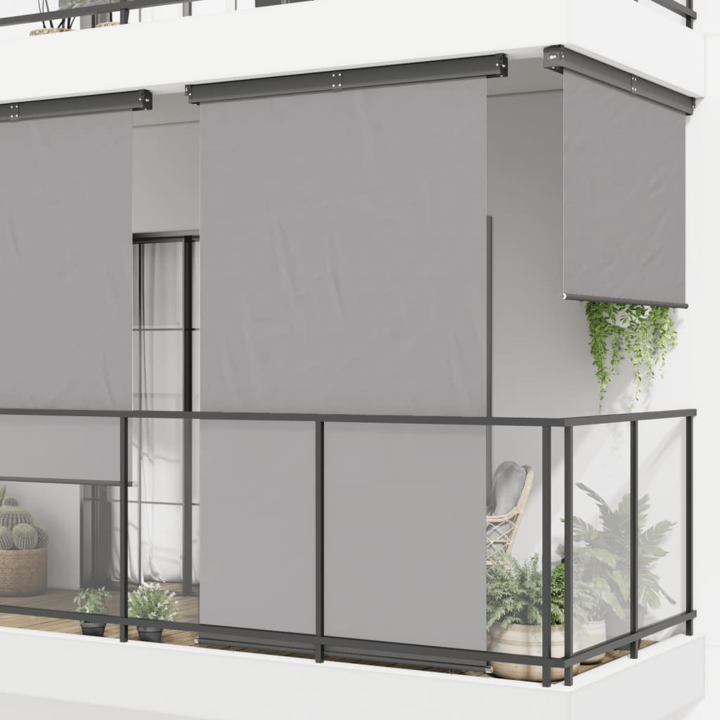 Tenda Laterale per Balcone 140x250 cm Grigia 317854