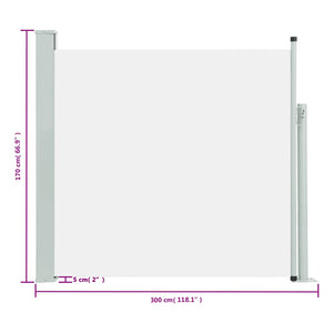 Tenda Laterale Retrattile per Patio 170x300 cm Crema cod mxl 9175