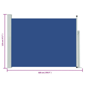 Tenda Laterale Retrattile per Patio 117x500 cm Blu cod mxl 15773