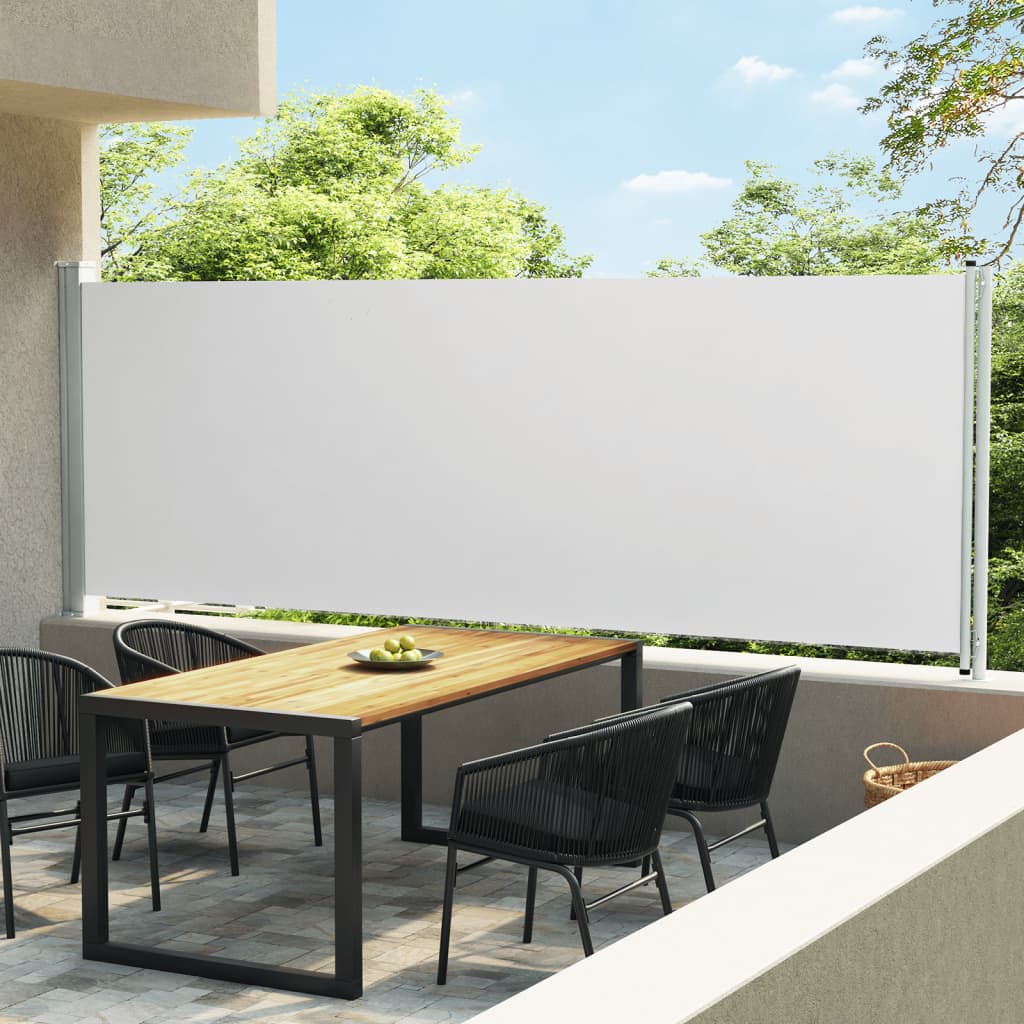 Tenda da Sole Laterale Retrattile per Patio 160x600 cm Crema cod mxl 9227