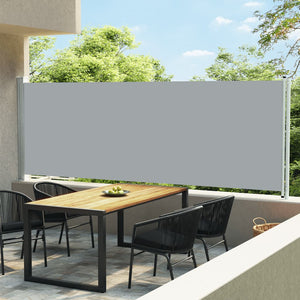 Tenda da Sole Laterale Retrattile per Patio 160x600 cm Grigia 317962