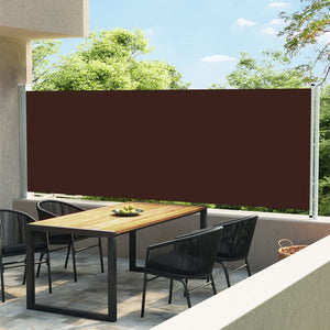 Tenda da Sole Laterale Retrattile per Patio 160x600 cm Marrone cod mxl 25089