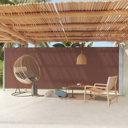 Tenda da Sole Laterale Retrattile per Patio 200x600 cm Marrone cod mxl 16516