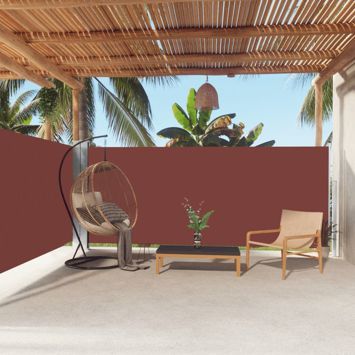 Tenda da Sole Laterale Retrattile Marrone 160x600 cm 317997