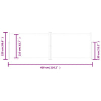 Tenda da Sole Laterale Retrattile Crema 220x600 cm