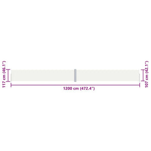 Tenda Laterale Retrattile Crema 117x1200 cm 318055