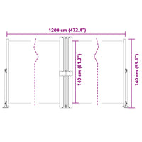 Tenda da Sole Laterale Retrattile Antracite 140x1200 cm 318062