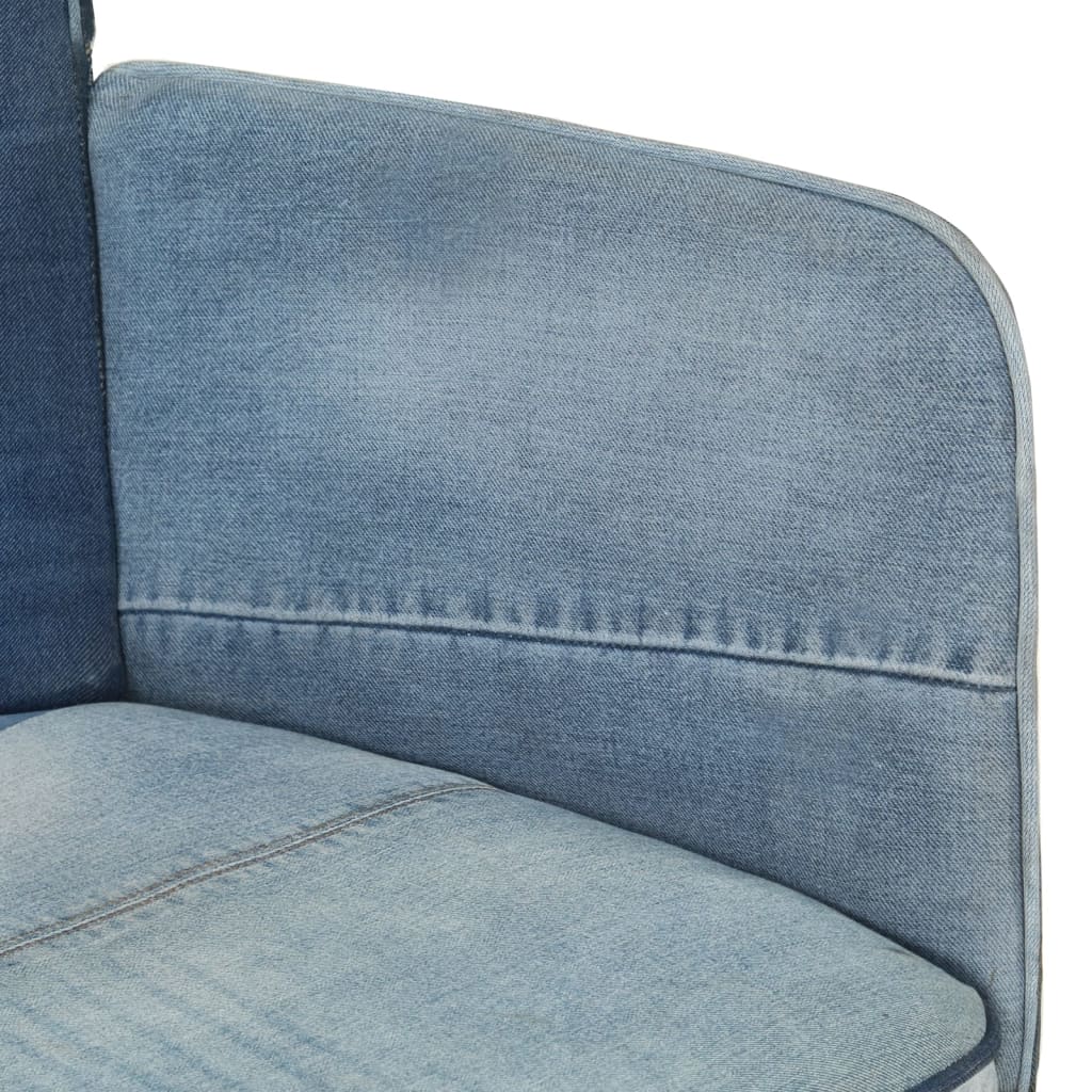 Poltrona Wingback Patchwork Denim in Tela 339656