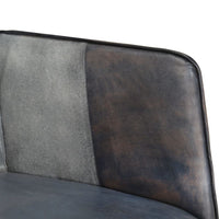 Poltrona Wingback Grigia in Vera Pelle 339661