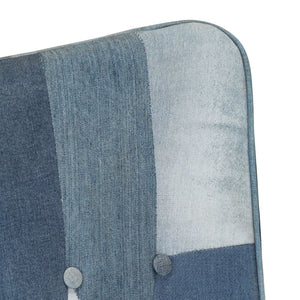 Poltrona con Poggiapiedi Blu Denim Patchwork in Tela cod mxl 17333