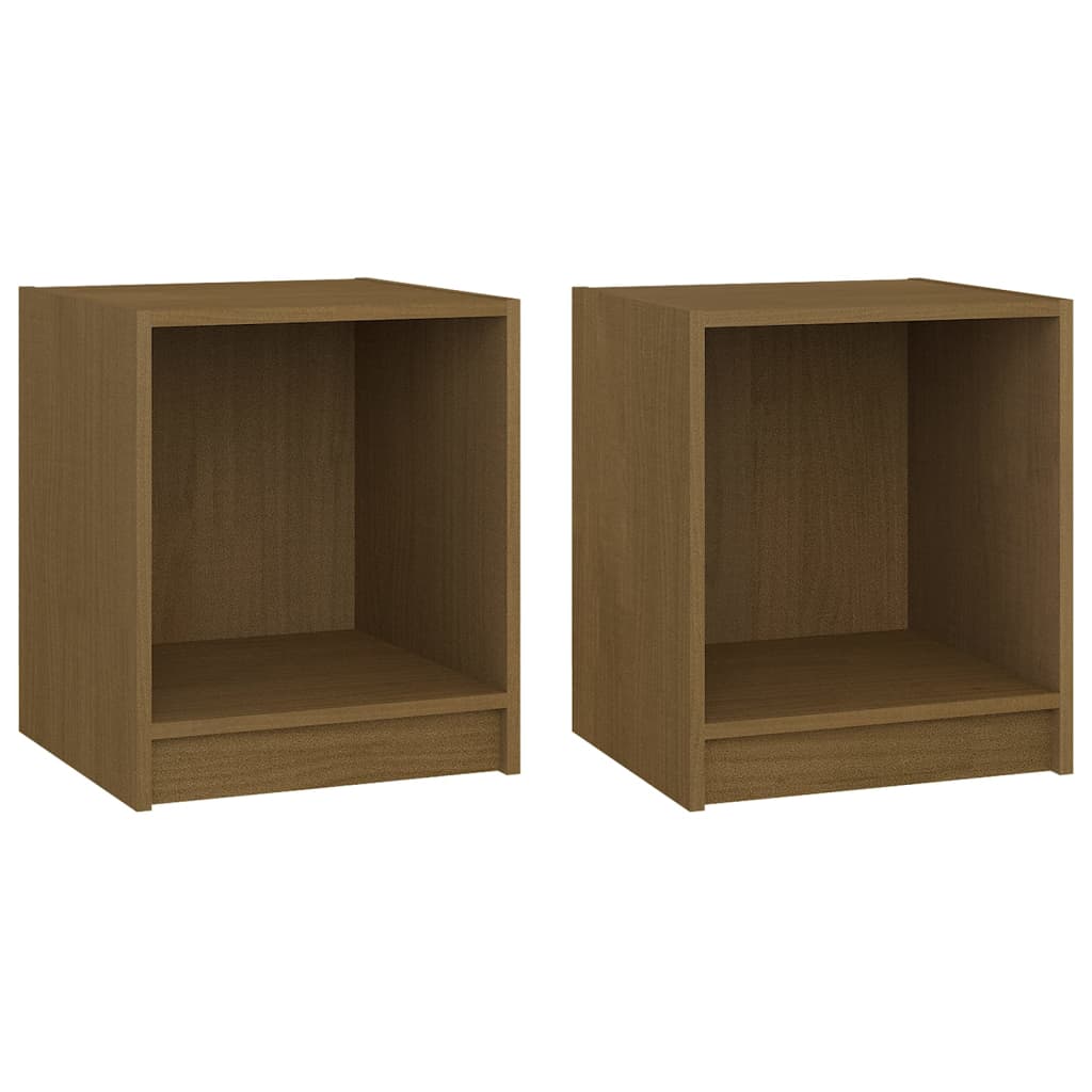 Comodini Marrone Miele 2 pz 35,5x33,5x41,5 cm in Legno di Pino