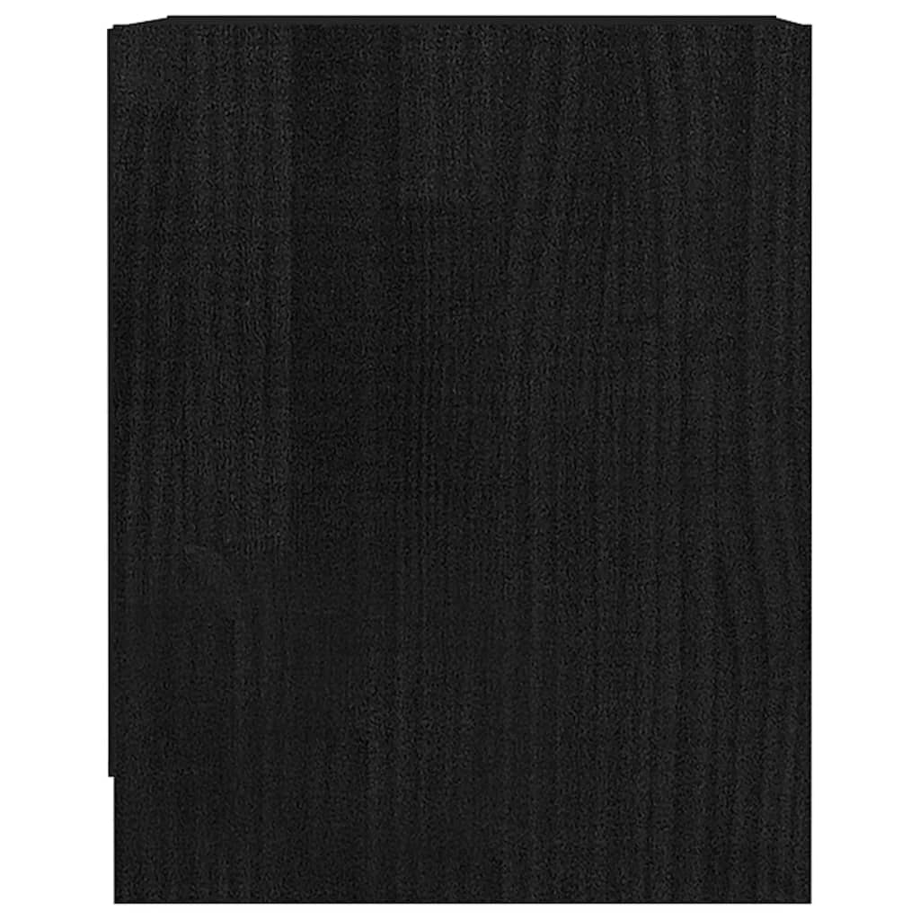 Comodino Nero 35,5x33,5x41,5 cm in Legno Massello di Pino cod mxl 30165