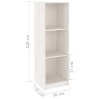 Libreria/Divisorio Bianco 36x33x110 cm Legno Massello di Pino