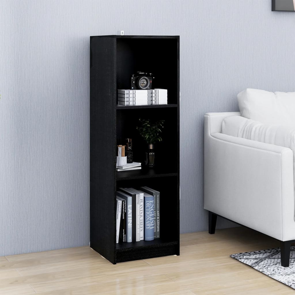 Libreria/Divisorio Nero 36x33x110 cm in Legno Massello di Pino cod mxl 16074