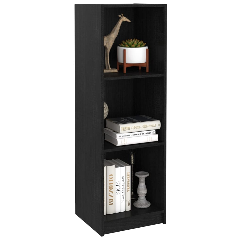 Libreria/Divisorio Nero 36x33x110 cm in Legno Massello di Pino cod mxl 16074