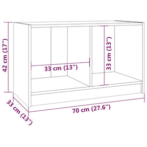 Mobile Porta TV Grigio 70x33x42 cm in Legno Massello di Pino 809944