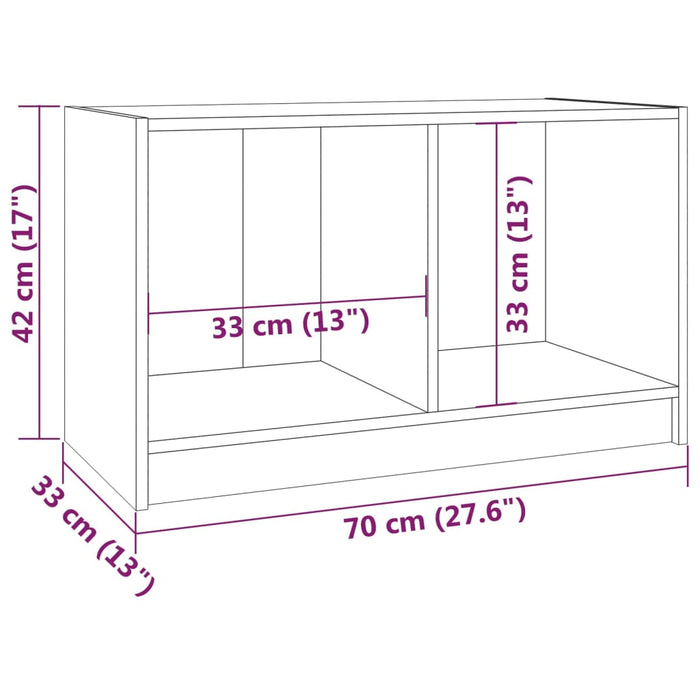 Mobile Porta TV Nero 70x33x42 cm in Legno Massello di Pino cod mxl 18577