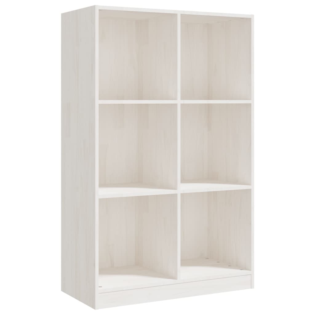 Libreria Bianca 70x33x110 cm in Legno Massello di Pino cod mxl 6830