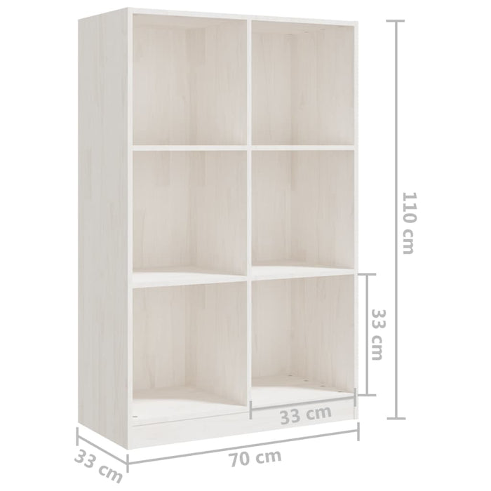 Libreria Bianca 70x33x110 cm in Legno Massello di Pino cod mxl 6830