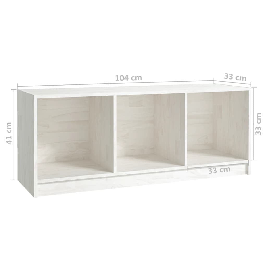 Mobile Porta TV Bianco 104x33x41 cm in Legno Massello di Pino cod mxl 18122