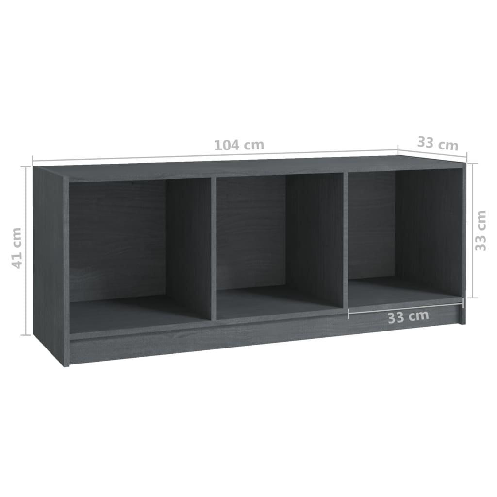 Mobile Porta TV Grigio 104x33x41 cm in Legno Massello di Pino cod 11310