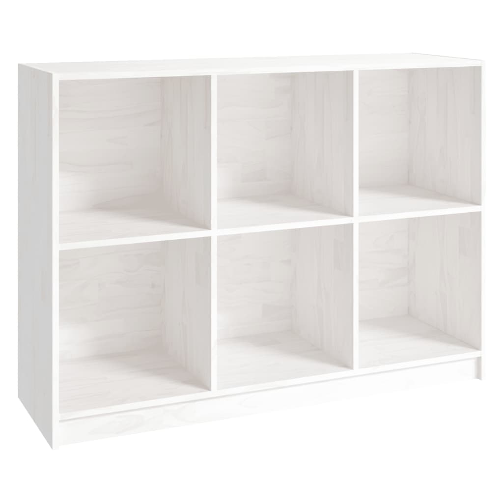 Libreria Bianca 104x33x76 cm in Legno Massello di Pino 809967