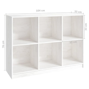 Libreria Bianca 104x33x76 cm in Legno Massello di Pino 809967