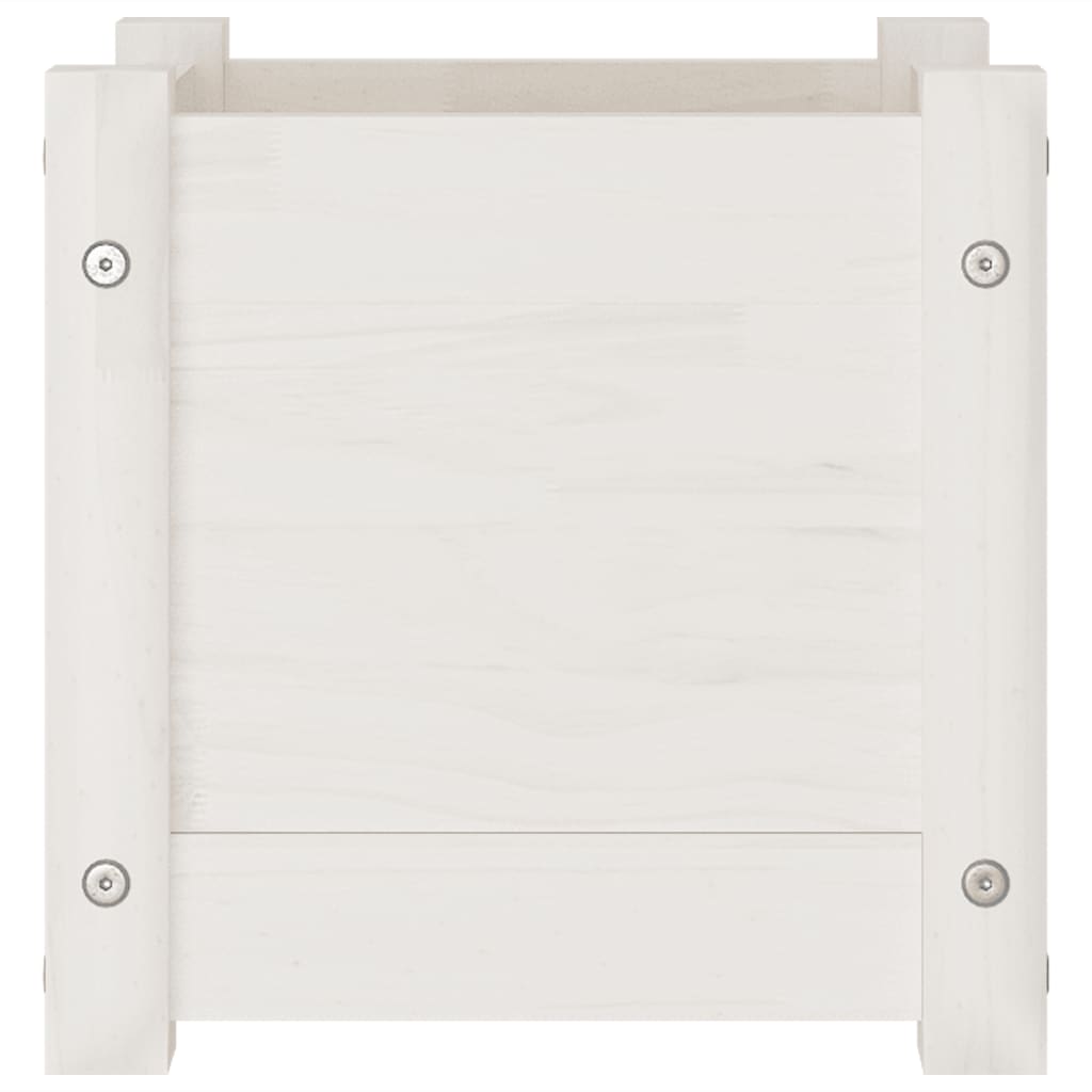 Fioriera da Giardino Bianca 31x31x31 cm Legno Massello di Pino cod mxl 66684