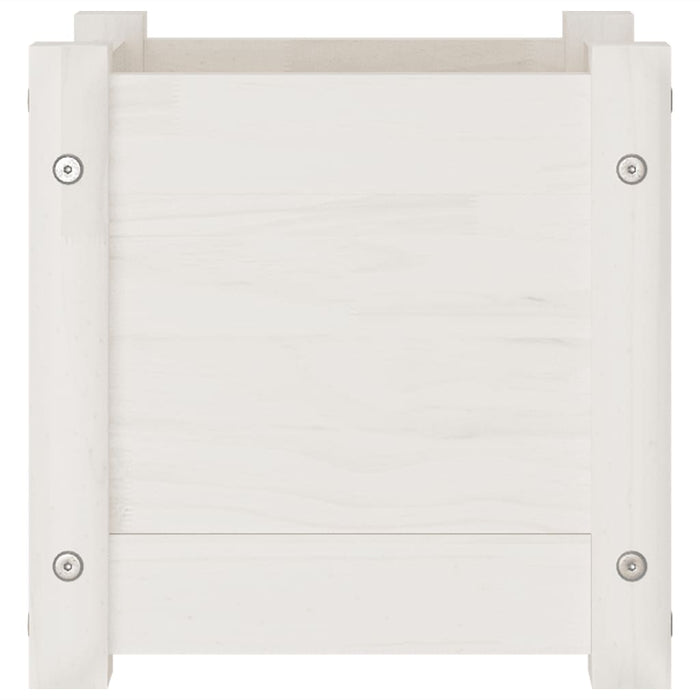 Fioriera da Giardino Bianca 31x31x31 cm Legno Massello di Pino cod mxl 66684