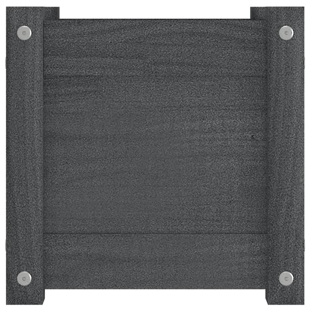 Fioriera da Giardino Grigia 31x31x31 cm Legno Massello di Pino cod mxl 66639