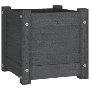 Fioriere da Giardino 2 pz Grigie 31x31x31 cm in Legno di Pino cod mxl 47956