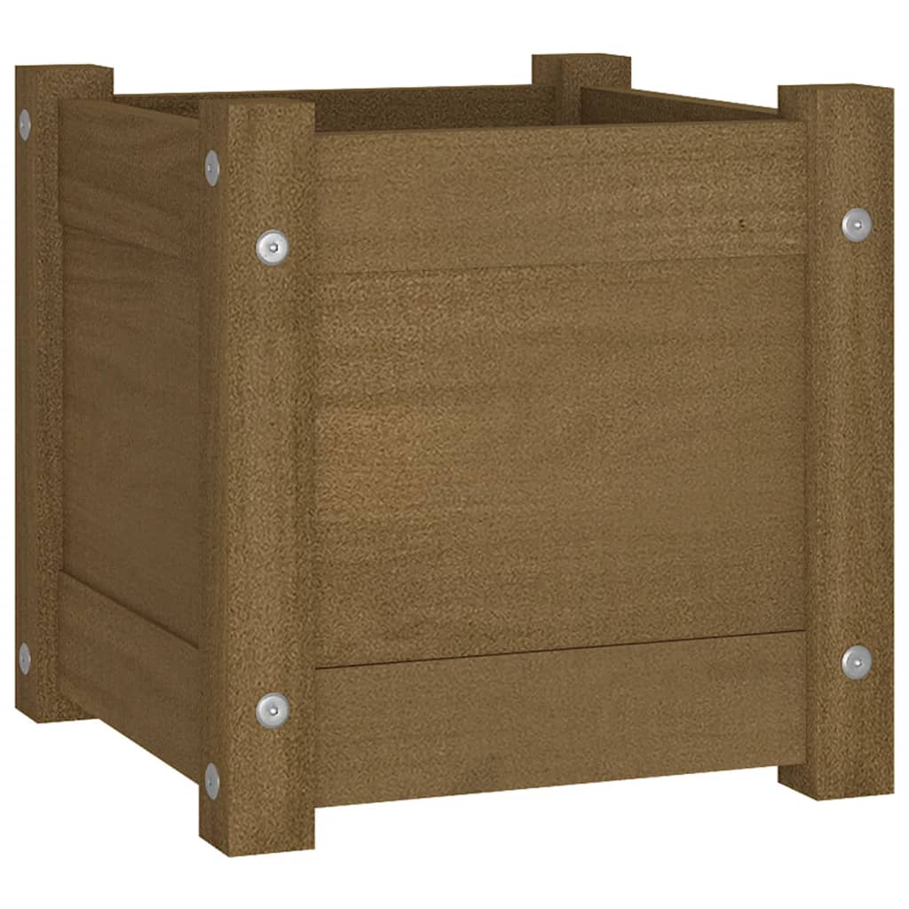 Fioriera da Giardino Miele 31x31x31 cm Legno Massello di Pino cod mxl 67152