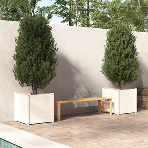 Fioriere da Giardino 2 pz Bianche 60x60x60 cm in Legno di Pino 810561