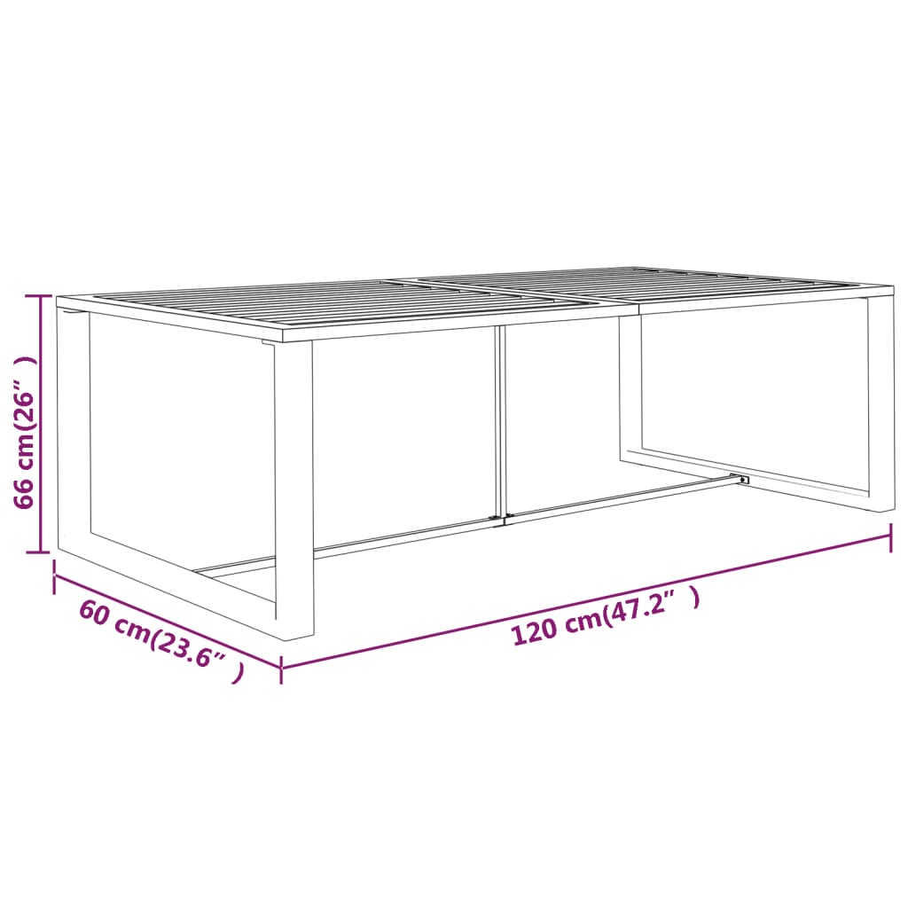 Tavolo da Pranzo per Esterni Antracite 120x60x66cm in Alluminio cod mxl 34539