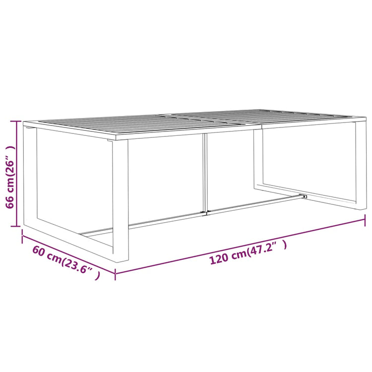 Tavolo da Pranzo per Esterni Antracite 120x60x66cm in Alluminio cod mxl 34539