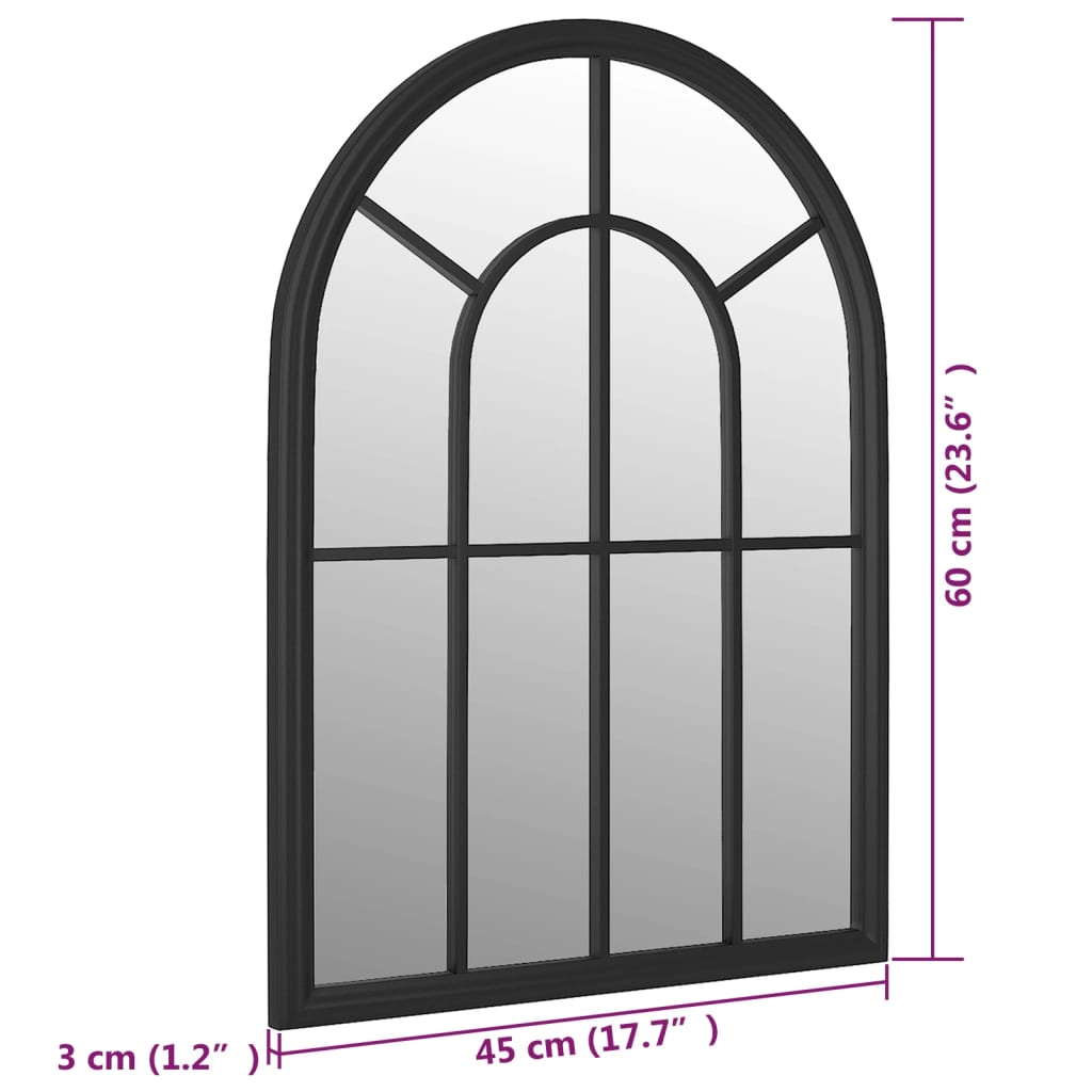 Specchio Nero 60x45 cm Ferro per Uso Interno 3093516