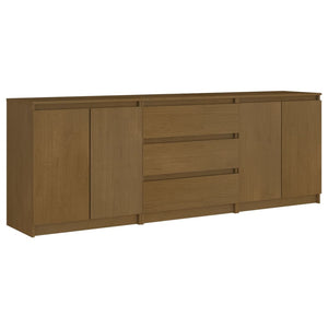 Credenza Marrone Miele 180x36x65 cm in Legno Massello di Pino cod mxl 40960