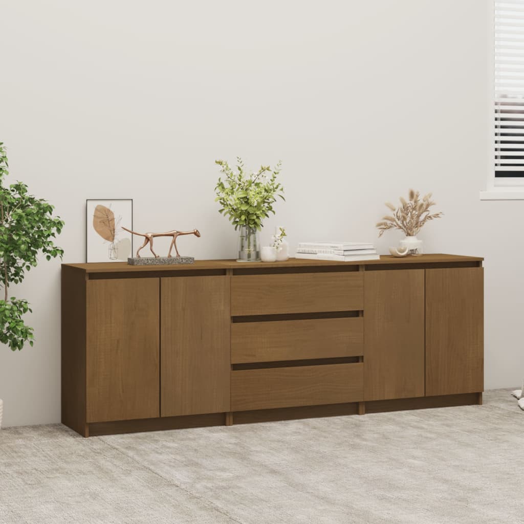 Credenza Marrone Miele 180x36x65 cm in Legno Massello di Pino cod mxl 40960