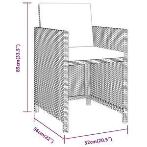 Set da Pranzo per Giardino 3 pz con Cuscini Beige 3094300