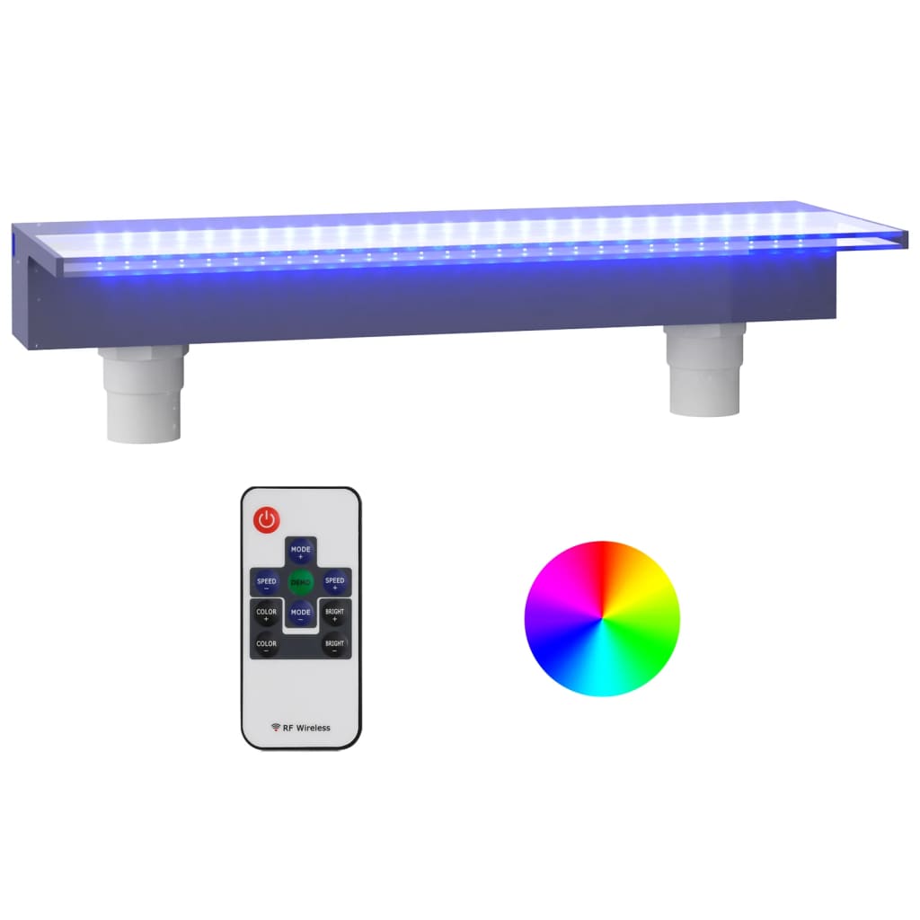 Sfioratore a Cascata con LED RGB Acrilico 60 cm cod mxl 64703