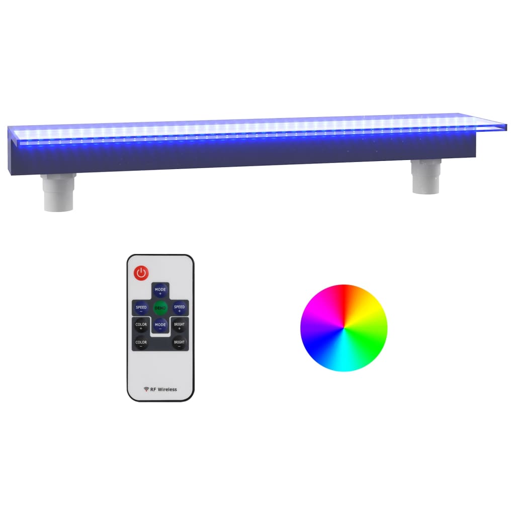 Sfioratore a Cascata con LED RGB Acrilico 90 cm 151404