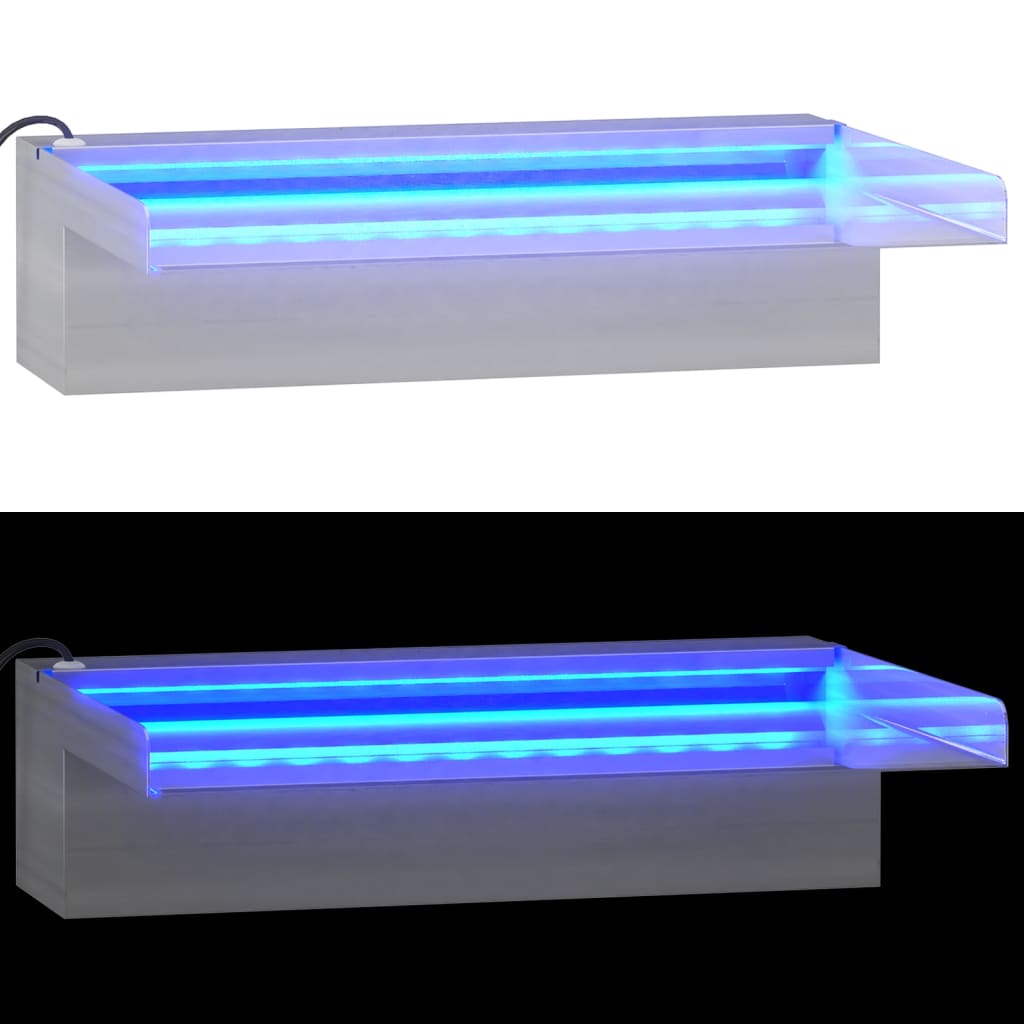 Sfioratore a Cascata con LED RGB Acciaio Inox 30 cm 151408